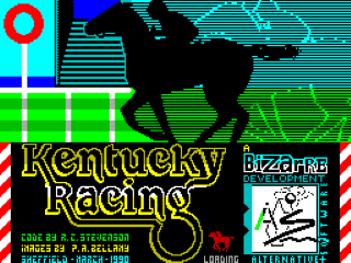 Kentucky Racing title screen for ZX Spectrum